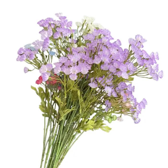 Bouquet d'herbe pour amoureux, violet, ne me m'oubli pas, décoration de fête de mariage pour maison de campagne, fleur artificielle de noël florale