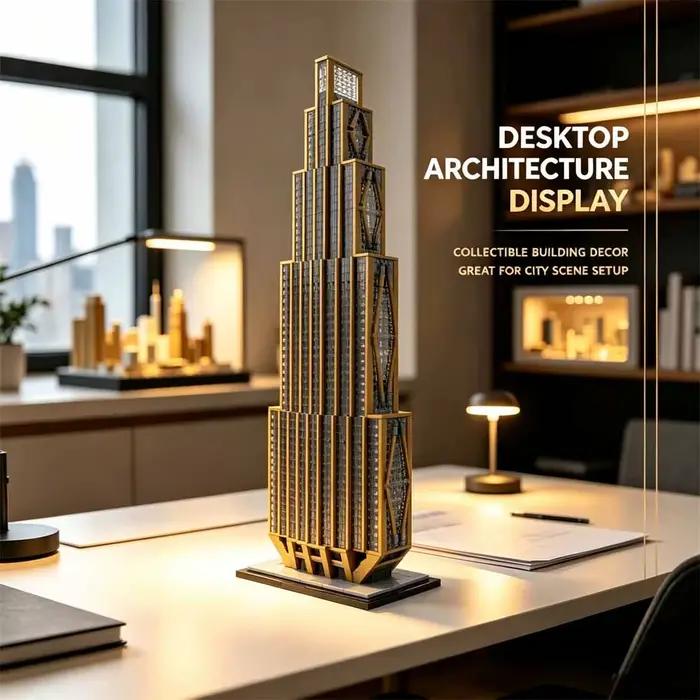 MOC-163239 Blocs de construction 270 Park Avenue, modèle d'architecture de gratte-ciel de New York à l'échelle 1:800, ornement de collection de bureau emblématique