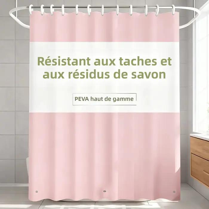 Rideau de douche léger en PEVA, doublure avec aimants inférieurs, rideau décoratif en plastique imperméable pour salle de bains, 1 pièce