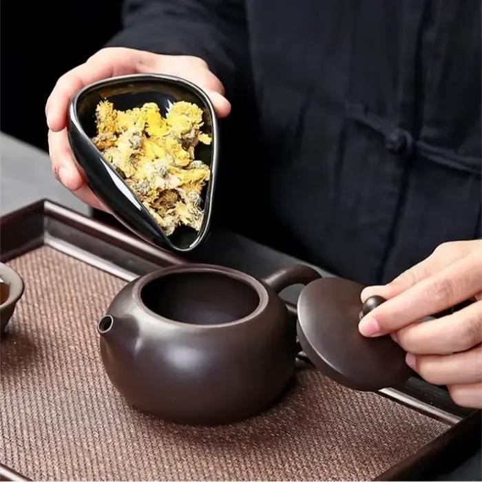 Tasse à mesurer les grains de café en céramique, plateau de pesage, plateau de dosage de poudre de café adapté au café à la maison, accessoires de plateau à café simples