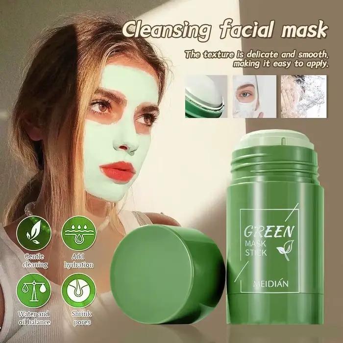 Masque Facial Original pour éliminer les points noirs, thé vert, solide, traitement des imperfections d'acné, points noirs, bâton propre, crème rétrécit les Pores, soins de la peau
