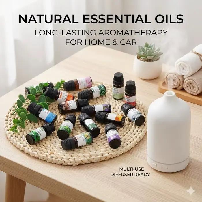 Huile essentielle de plante naturelle pure de 10 ml, huile d'aromathérapie pour la chambre à coucher, la salle de bain, la voiture, désodorisant, huile parfumée, huile aromatique