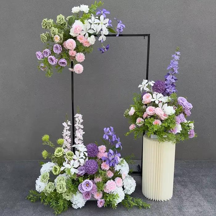 Décoration florale ronde en soie pour mariage, allée de cérémonie, fête de fiançailles, Noël, jardin