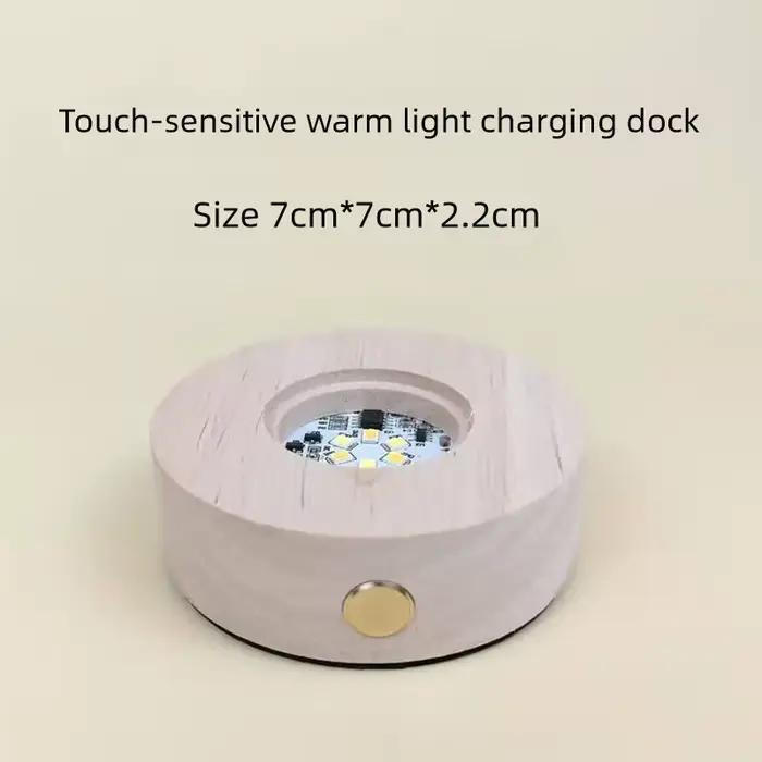 Base boule en bois massif, décoration de maison, ronde, carrée, tactile, charge USB, télécommande enfichable, émettant de la lumière, veilleuse