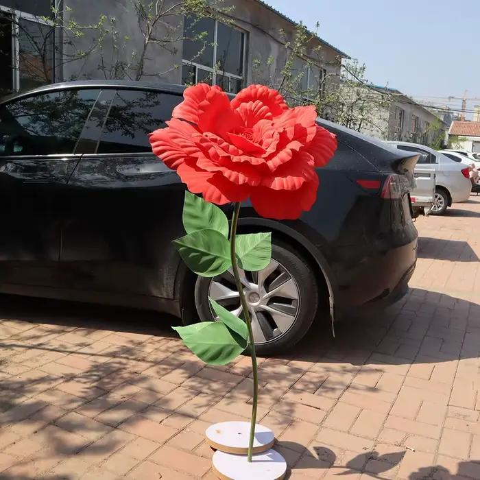 Peonie artificielle PE géante, 50cm, Simulation de fenêtre, fleur de pivoine, accessoires de spectacle, décoration murale de fond, fausses fleurs