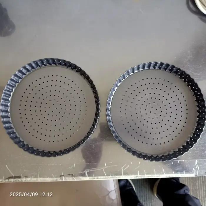 Poêle à Pizza antiadhésive en acier au carbone, 5/8/9 pouces, poêle à gâteau perforée, plateau de cuisson inférieur, outils de cuisson