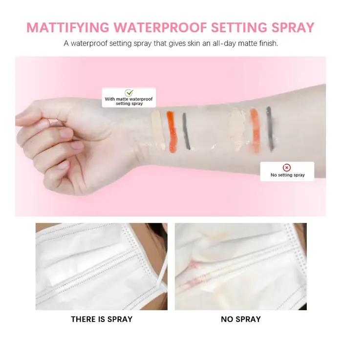 Spray de réglage imperméable et mat