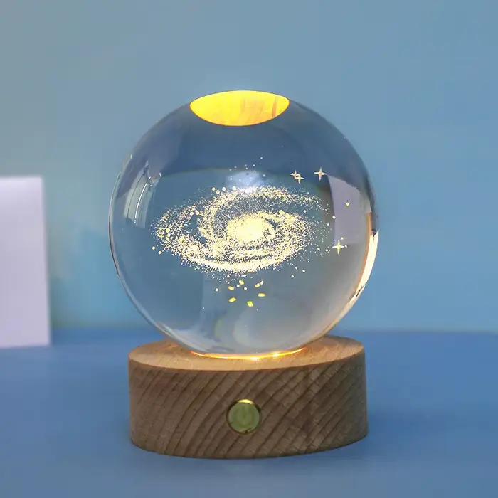 Base boule en bois massif, décoration de maison, ronde, carrée, tactile, charge USB, télécommande enfichable, émettant de la lumière, veilleuse