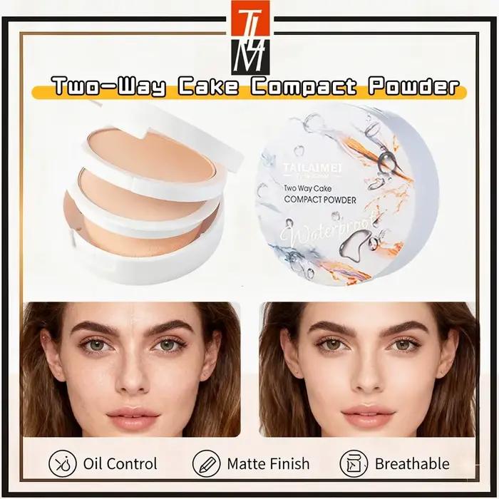 TLM TAILAIMEI poudre compacte gâteau bidirectionnel avec bouffée finition mate