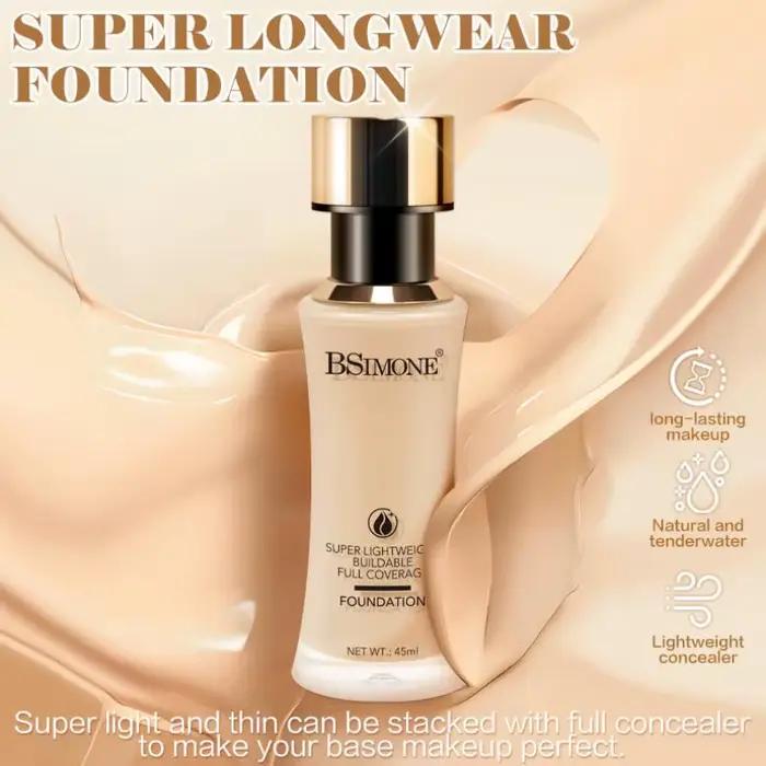 BSIMONE Fond de teint liquide 6 couleurs correcteur de base de maquillage pour le visage imperméable