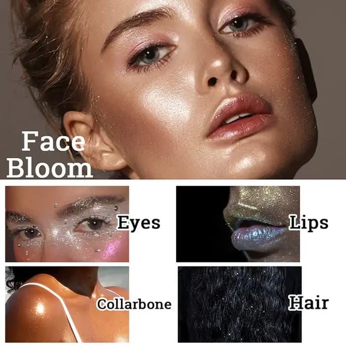 6 couleurs fée surligneur Pat poudre paillettes Polvo De Hadas mode éclaircir Contour Blush visage yeux corps miroitant