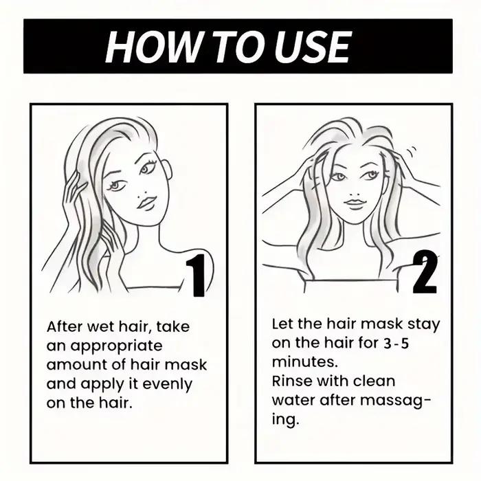 Masque capillaire magique à la kératine, crème réparatrice protéinée pour lisser les cheveux secs, crépus et abîmés, soin professionnel lissant, brillant et hydratant en profondeur 60G/30G