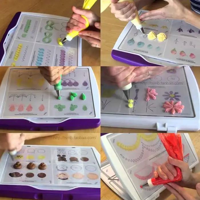 Planche à dessin pratique glaçage gâteau bricolage, modèle papier décor, modèle pâte décoration har ant, 23 pièces/ensemble