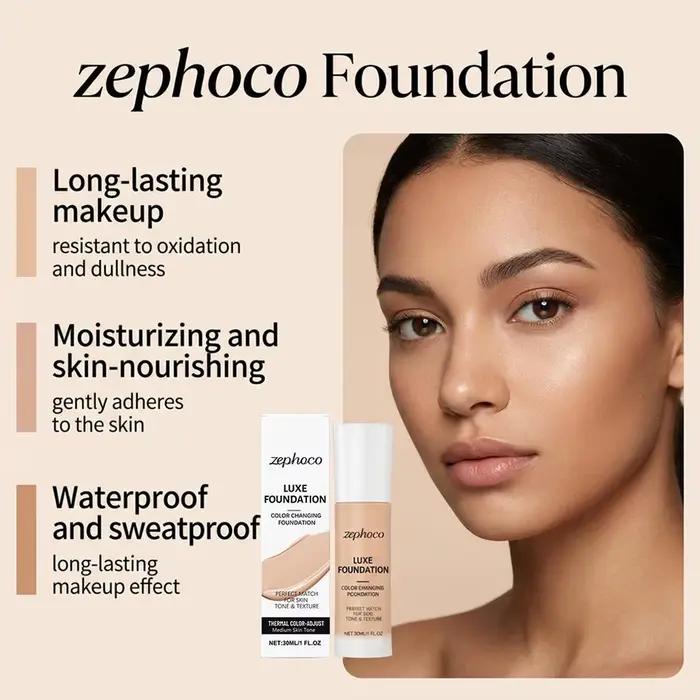 Fond de Teint Liquide Correcteur de Couleur Soin de la Peau Acide Hyaluronique Formule Hydratante Nourrissante Contrôle du Sébum Crème Visage Maquillage
