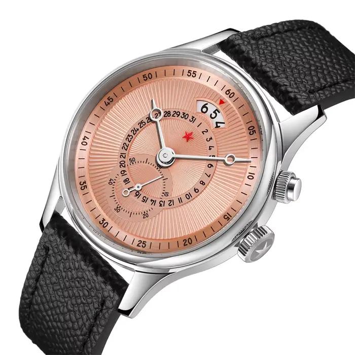 Montre pour hommes Red Star 40mm Premium avec mouvement mouette ST1716 calendrier étanche 3ATM montre mécanique automatique pour hommes