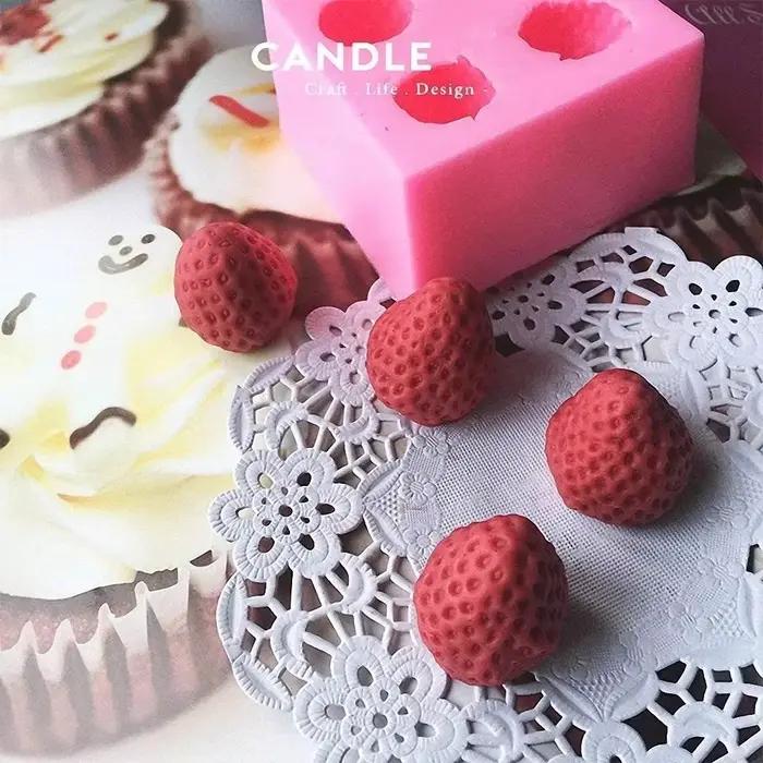 Moule à bougie 3D en silicone Mini Harvey, baie de framboise, segment érine plus riche, fruits har ant, bougie de Regina, moules de fonte d'avertissement de mûrier