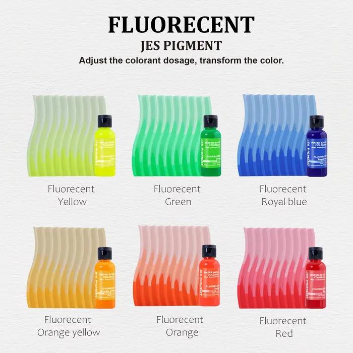 Ensemble de colorants fluorescents, pigments luminescents pour la peinture, la teinture de résine époxy, les loisirs créatifs et la décoration de fêtes à thème.