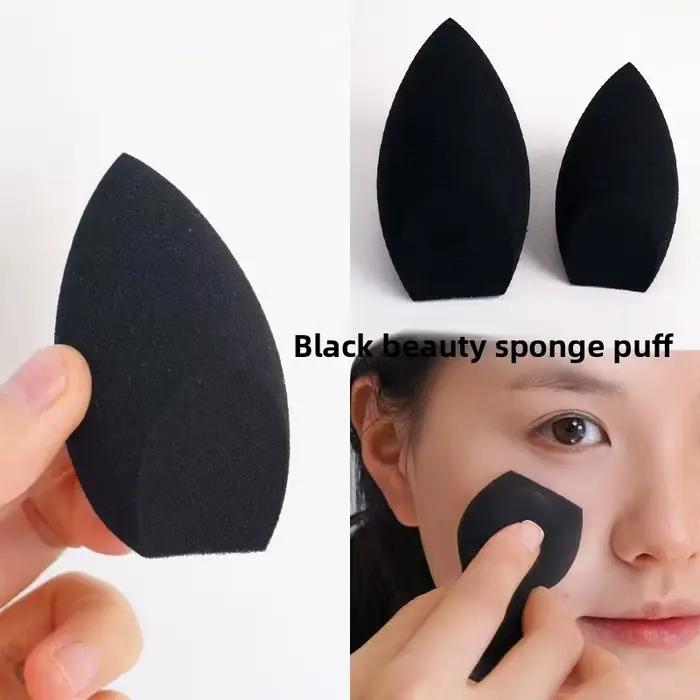 1/2 éponge de maquillage noire en forme d'œuf – Sans latex