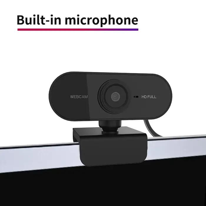 Webcam USB avec microphone intégré, caméra PC Plug and Play 360° ° Rotatif pour les appels vidéo, Zoom, Teams, streaming