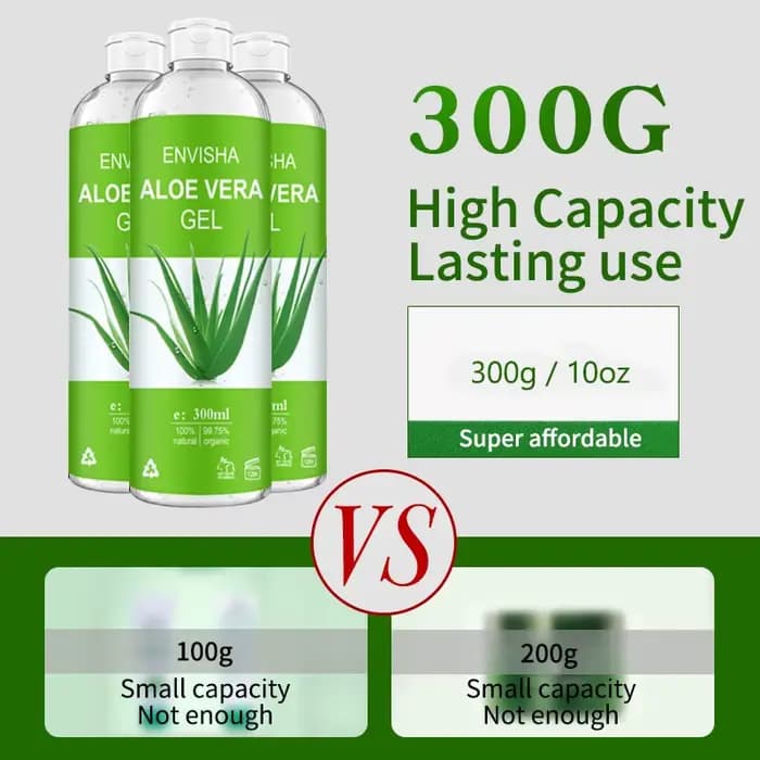 ENVISHA Gel d'aloe Vera apaisant hydratant acide hyaluronique traitement réparateur de coups de soleil soins de la peau crème pour le visage corps antiprurigineuse
