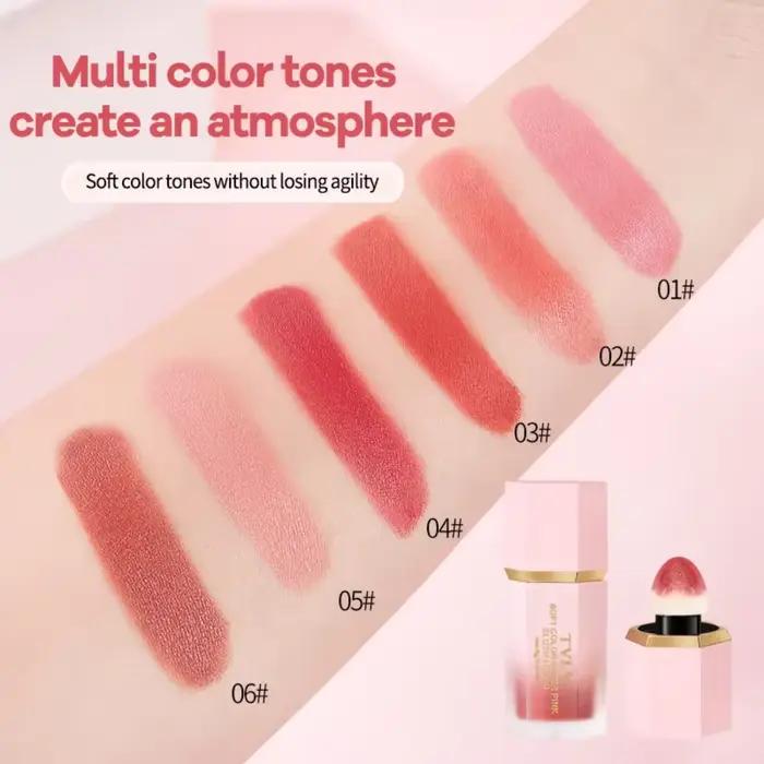 TVLV velours liquide Blush mat éponge tête fard à joues naturel durable éclaircir Contour du visage