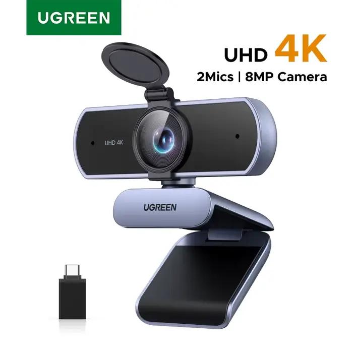 UGREEN 4K FHD 1080P Webcam 8MP pour PC, mise au point automatique PDAF, double microphones antibruit AI, caméra Web pour Zoom/téléphones/Google Meet
