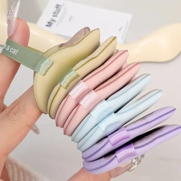 10 pièces mignon chat maquillage bouffée fond de teint cosmétique