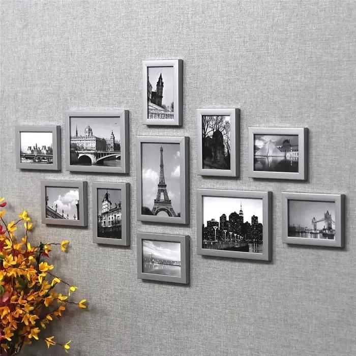 11 pièces cadres Photo mur cadre Photo Architecture cadre Photo ensemble décor moderne salon décoration de la maison marcos de fotos