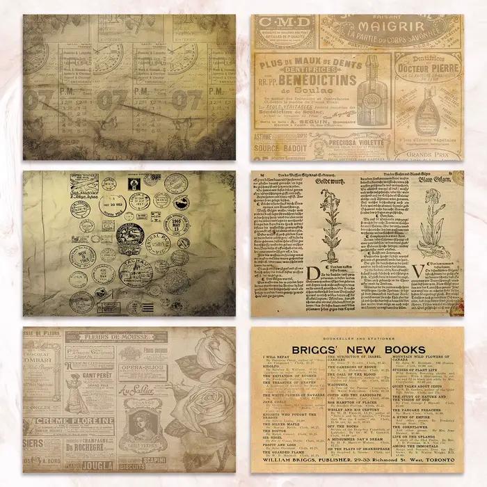 36 feuilles A5 (jour journal anglais nostalgique) papier fin à découper pour journal intime, magazine indésirable, fond de carte de vœux