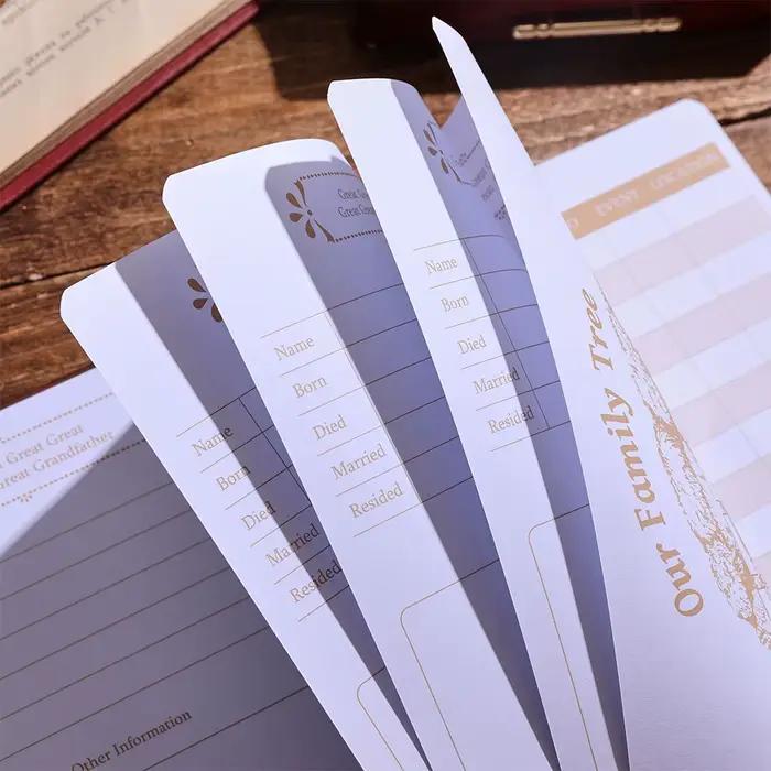 48 feuilles de livre d'histoire de la famille, un guide pour créer votre propre traçage de généalogie, origines familiales, traditions, héritiers