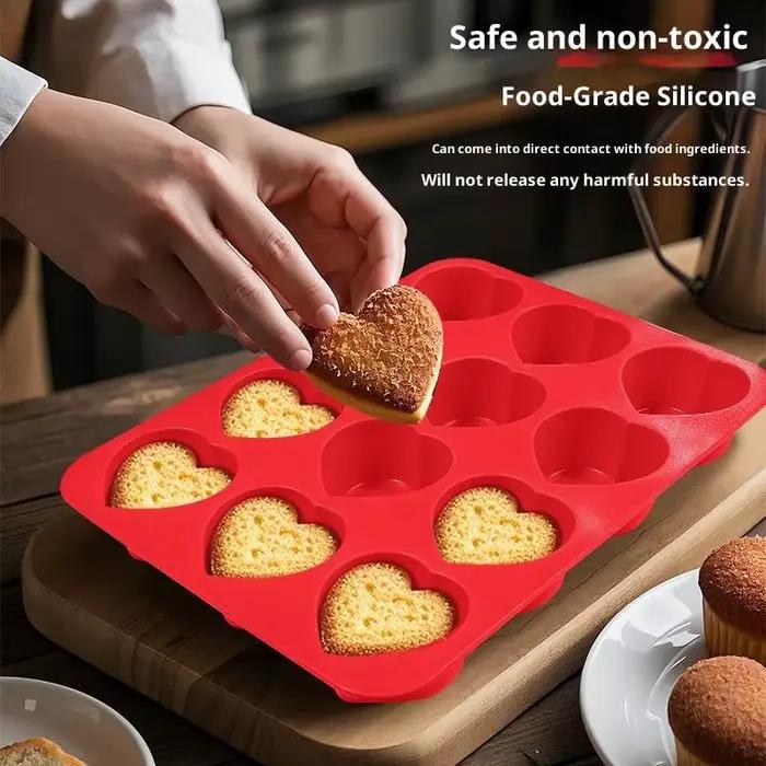 Moules de cuisson en Silicone au chocolat en forme de cœur, pour Dessert français, Mousse, pâtisserie, Fondant, bonbons, gommeux, décoration de gâteau, ustensiles de cuisson