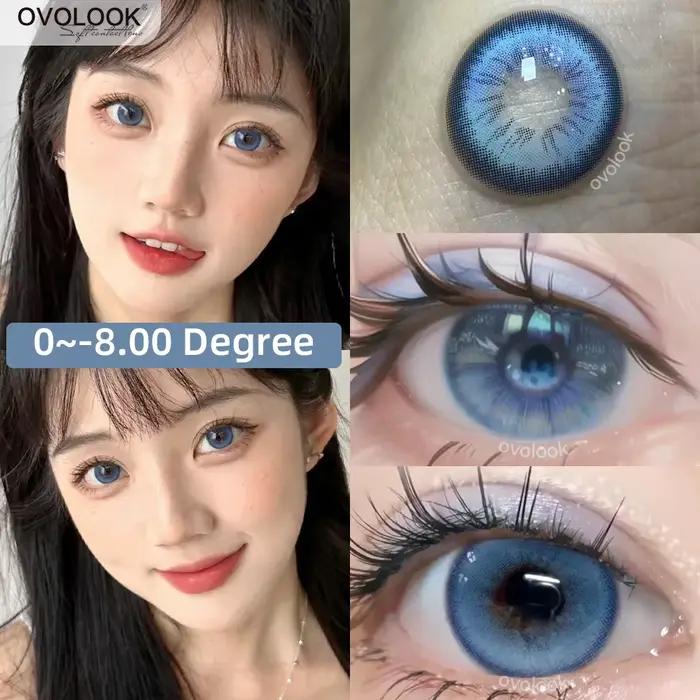 1 paire de lentilles de Contact colorées pour les yeux bleu élèves myopie