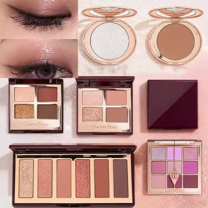 Charlotte Tilbury CT – Poudre compacte haute brillance avec palettes de fards à paupières quatre