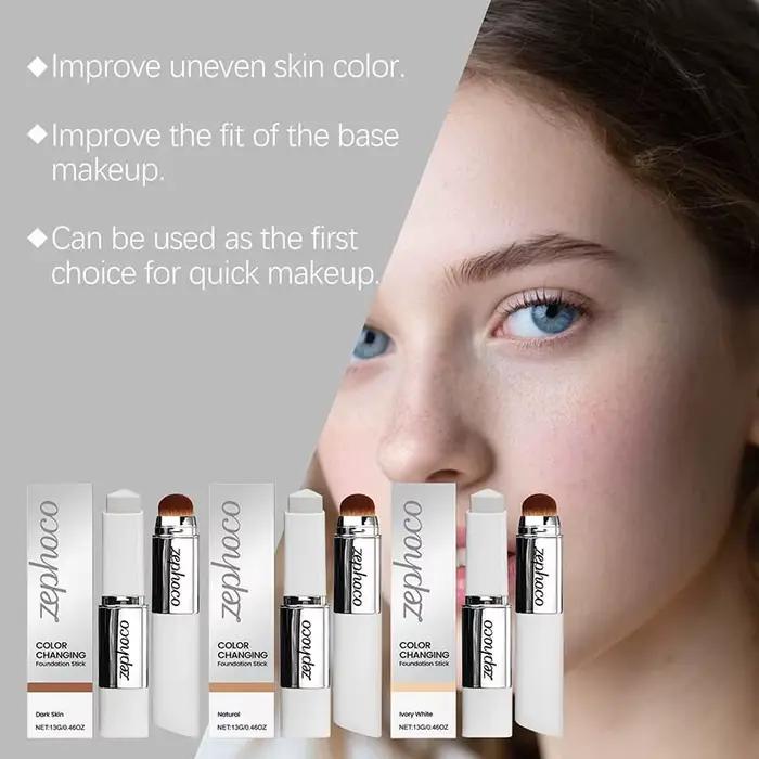 Bâton de fond de teint à couleur changeante kzlet, base de maquillage coréenne, correcteur à haute couverture, couleur chair naturelle, fondation pour peau sans défauts, occasions spéciales et quotidienne