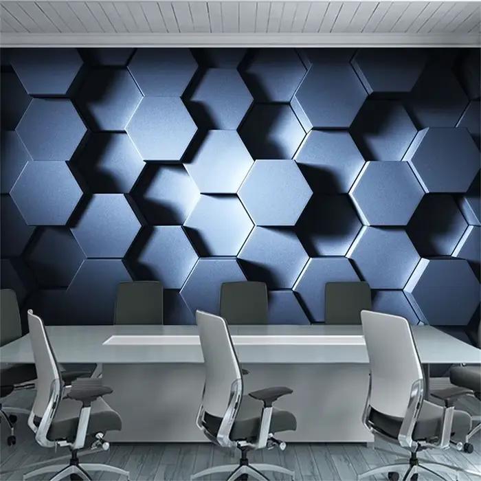 Papier peint mural 3D personnalisé géométrique pour KTV, salon de coiffure, mur de fond, vinyle adhésif, décoration de meubles, tridimensionnel