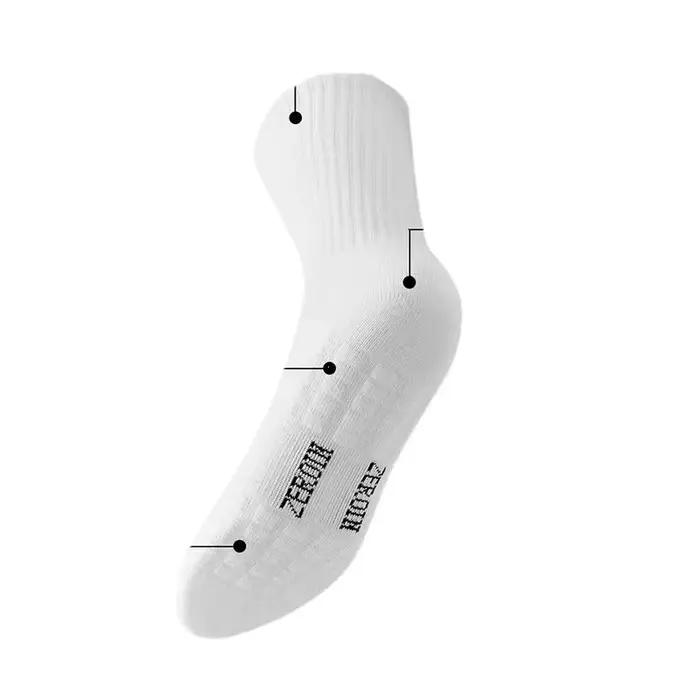Chaussettes dépistolet antes en coton pour hommes, fond de serviette d'hiver, bas blancs à tube moyen en velours, chaussettes de basket-ball épaisses, chaussettes de sport, 1 paire