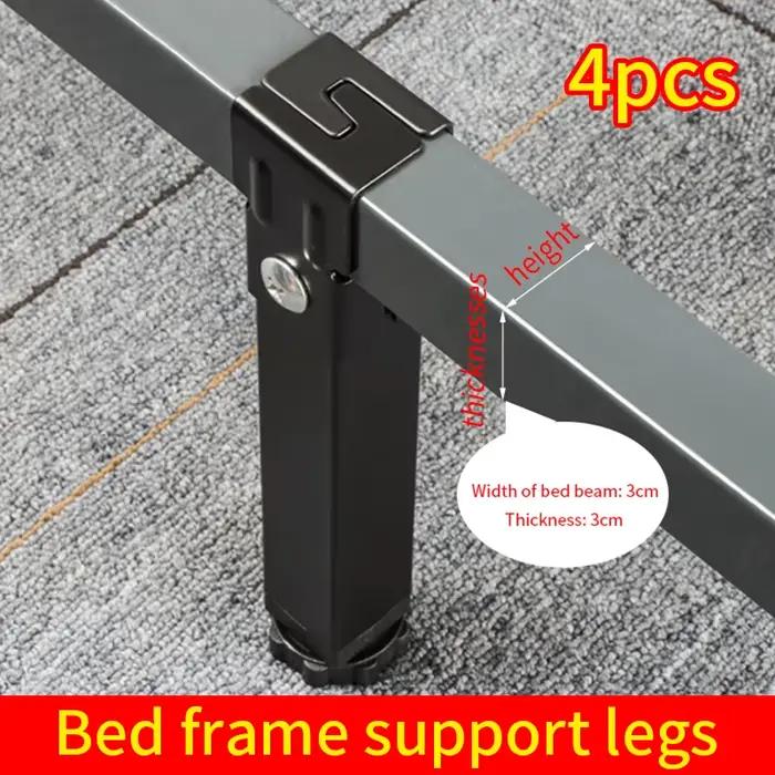 Colonne de support de pied de lit à cadre nervuré, 3 × 3cm, pied de serrage, support latéral de lit, meubles réglables renforcés, fond de lit muet