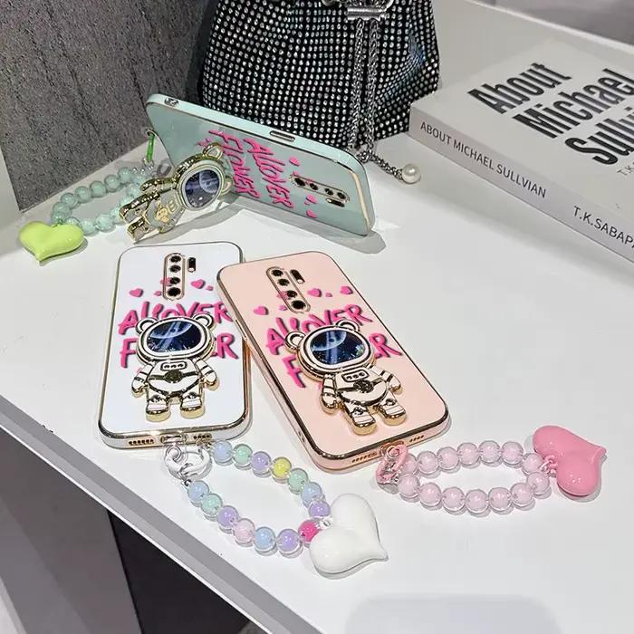 Coque de téléphone 3 pièces (Étui à motif floral + Cordon à perles + Support) pour Redmi 9 Prime/9AT/9A Sport/9A/8/9/9 (Inde)/9C NFC/9C/9i