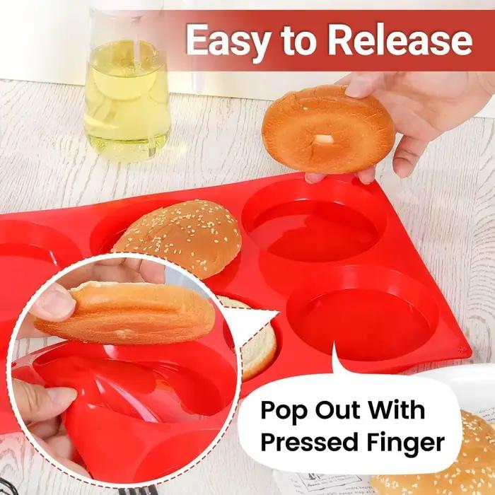Poêle à muffins, moules à œufs en silicone pour sandwichs de petit déjeuner, poêle à œufs ronde en silicone de 3 pouces pour la cuisson des muffins anglais, Whoopie Pi
