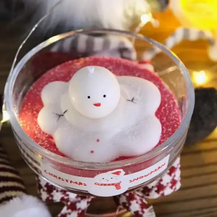 Moules en silicone pour bougies, savons, gâteaux, glaces et pâtisseries, motifs bonhomme de neige fondant, pour Noël et DIY