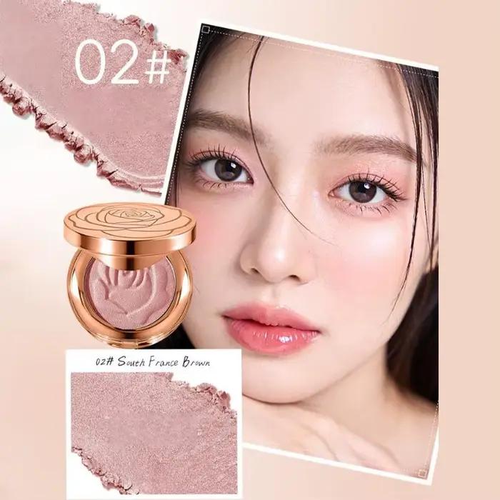Poudre de blush gaufrée Rose avec pinceau
