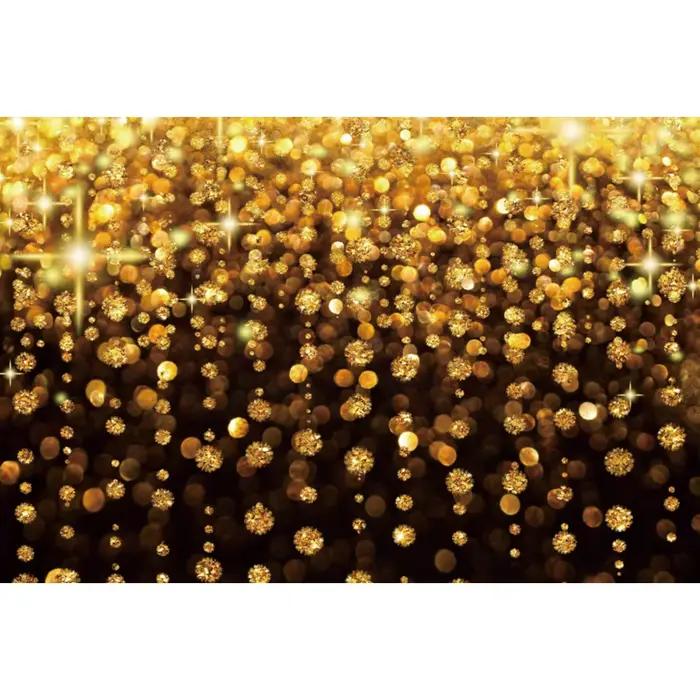 Toile de fond de photographie de bokeh de paillettes d'or et d'argent, arrière-plans de point brillant d'or noir, décor personnalisé de studio de photo pour la fête d'anniversaire