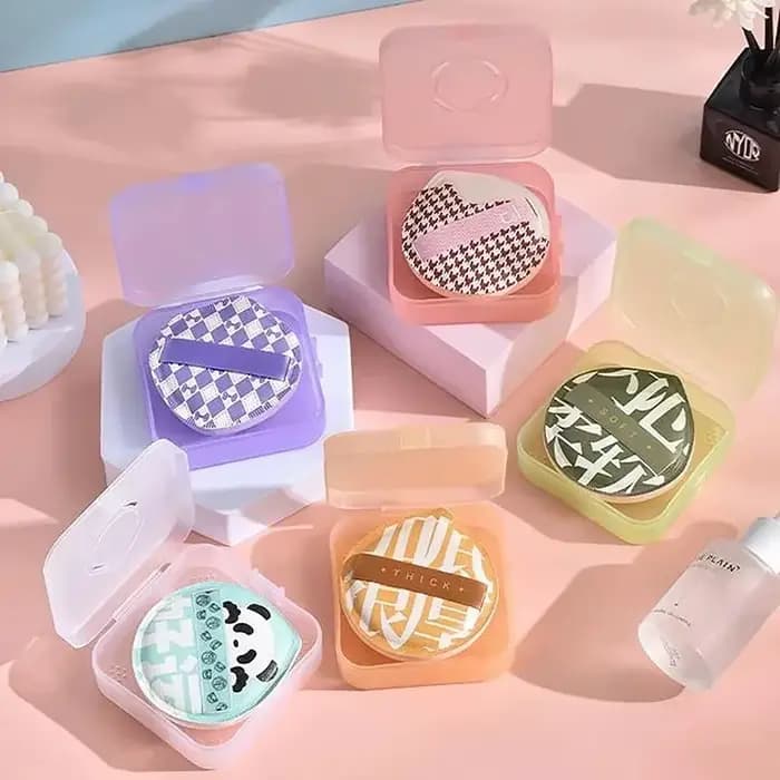 Boîte à coussinets d'air portables pour éponge à poudre – Pochette de maquillage pour fond de teint BB Cream