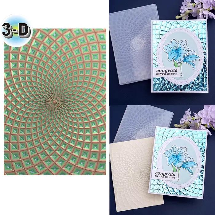 Motifs géométriques 3D gaufrage dossier Texture motif fond bricolage Scrapbook décoratif carton artisanat projet fabrication