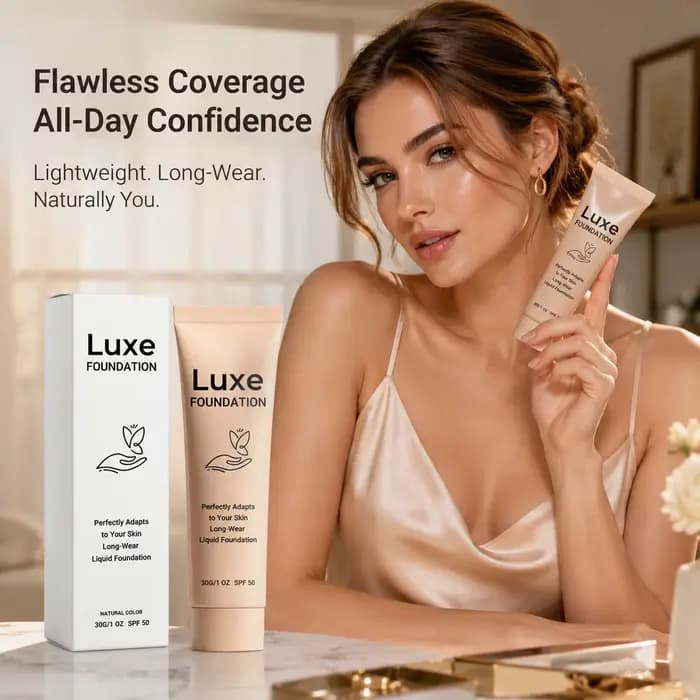 Fond de Teint Liquide Luxe Changeant de Couleur SPF50 Longue Tenue Adaptatif au