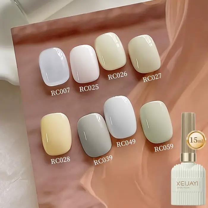 Vernis Gel hybrides de 15ml, couleur nue, adapté à toutes les saisons, Nail Art pour manucure, trempage UV, besoin d'apprêt de Base supérieure