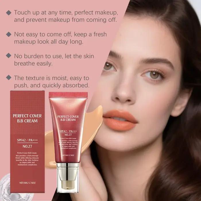 Crème BB Éclaircissante Couleur Naturelle 50g Fond de Teint Couvrant Adoucissant Unifiant