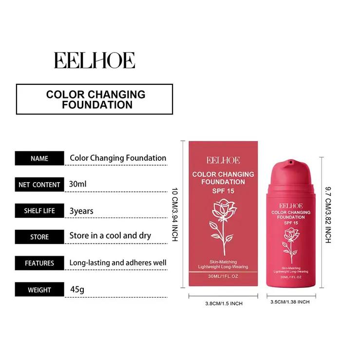 Fond de teint EELHOE changeant de couleur SPF15