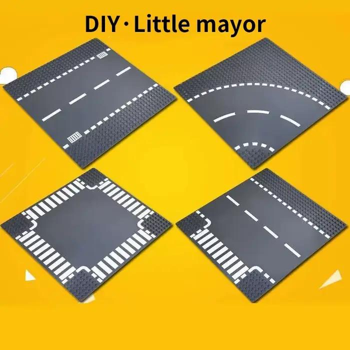 Plaques de base 32*32 pour ensembles de blocs de construction, figurines de circulation routière, jouets de construction, briques, points, plaques de base en plastique pour jeunes