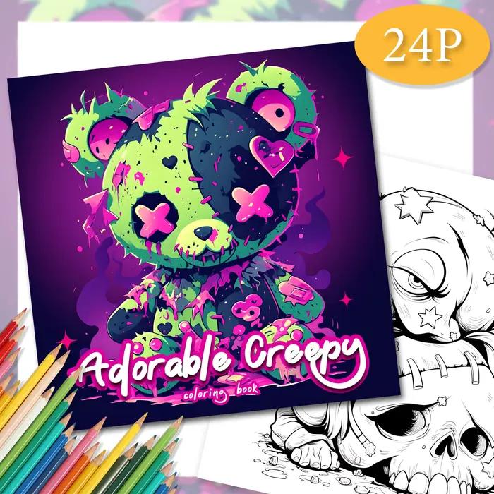 Livre de coloriage ours mignon et original pour adultes – 7,8 pouces, 24 pages de dessins complexes – Livre d'images pour adultes